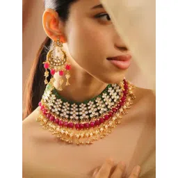 Rubans Gold-Tone Plated Pink Set for Women-picture-29