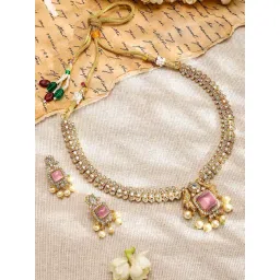 Rubans Gold-Tone Plated Pink Set for Women-picture-32