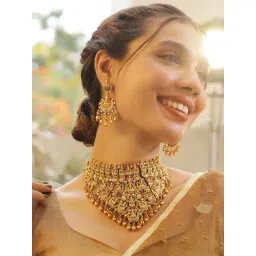 Rubans Gold-Tone Plated Red & Green Set for Women-image-27