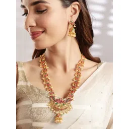 Rubans Gold-Tone Plated Red & Green Set for Women-picture-35