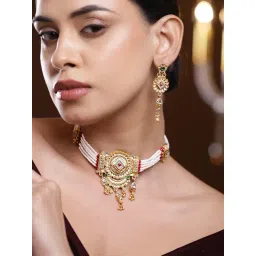 Rubans Gold-Tone Plated Red & Green Set for Women-picture-40