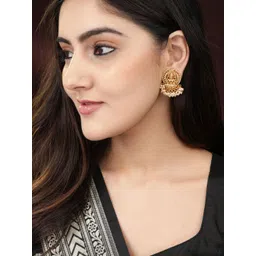 Rubans Gold-Toned Classic Divine Lakshmi Studs Earrings-picture-17