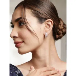 Rubans Rhodium Plated White Earrings for Women-picture-22