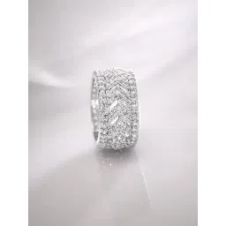 Rubans Rhodium Plated White Ring for Women-picture-18