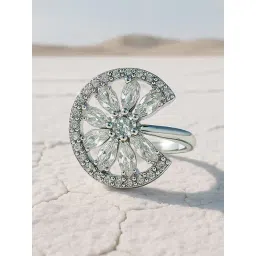 Rubans Rhodium Plated White Ring for Women-picture-48