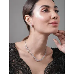 Rubans Rhodium Plated White Set for Women-picture-13