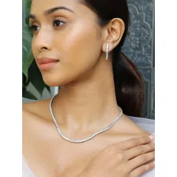 Rubans Rhodium Plated White Set for Women-picture-31