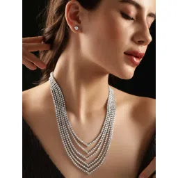 Rubans Rhodium Plated White Set for Women-picture-35