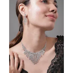 Rubans Rhodium Plated White Set for Women-picture-32