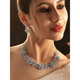 Rubans Rhodium Plated White Set for Women-picture-21