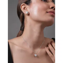 Rubans Rhodium Plated White Set for Women image 2