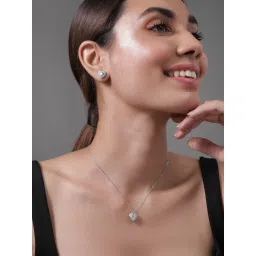 Rubans Rhodium Plated White Set for Women image 1