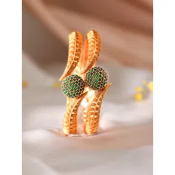 Rubans Set Of 2 22K Gold-Plated AD Studded Bangles-picture-23