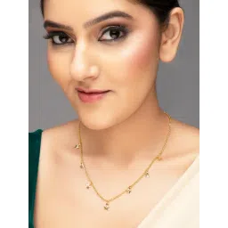 Rubans Set Of 2 Gold-Tone Plated Pink & Green Necklace for Women-picture-24