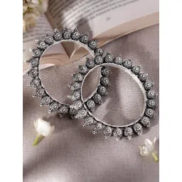 Rubans Set Of 2 Silver Plated Bangles-picture-19