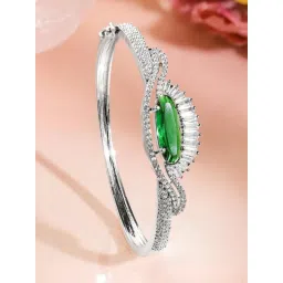 Rubans Silver Cubic Zirconia Studded Classic Bracelet-picture-13