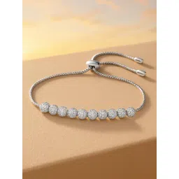 Rubans Silver Cubic Zirconia Studded Classic Bracelet-picture-20