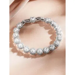 Rubans Silver Cubic Zirconia Studded Classic Bracelet image 3