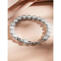 Rubans Silver Cubic Zirconia Studded Classic Bracelet image 5