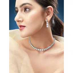 Rubans Silver-Plated AD-Studded Jewellery Set-picture-34