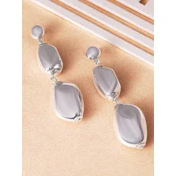 Rubans Silver Plated Contemporary Drop Earrings-picture-15