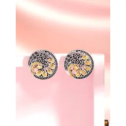 Rubans Silver-Plated Contemporary Oxidised Studs-picture-24