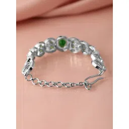 Rubans Silver Plated Green Bracelet for Women image 3