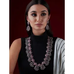 Rubans Silver Plated Pink Set for Women-picture-36