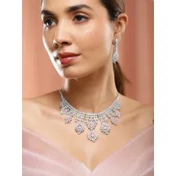 Rubans Silver Plated Pink Set for Women-picture-37