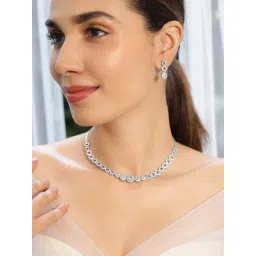 Rubans Silver Plated White Set for Women-picture-39