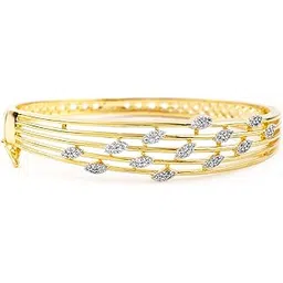 rubans Womens 22KT Gold-Plated Cubic Zirconia Studded Bangle-Style Bracelet-picture-12