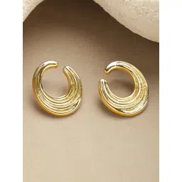Rubans Voguish 18K Gold Plated Crescent Shaped Half Hoop Earrings-picture-27