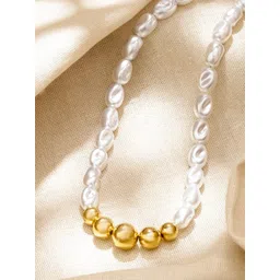 Rubans Voguish 18K Gold-Plated Pearls Beaded Statement Necklace-picture-38