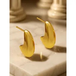 Rubans Voguish 18K GoldPlated StainlessSteel TarnishFree Waterproof Sculpted Stud Earrings-picture-26