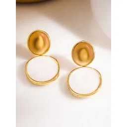 Rubans Voguish Brass Gold Plated Contemporary Drop Earrings-picture-18