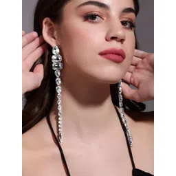 Rubans Voguish Opulent Elegance: AD Shoulder Duster Grand Earrings-picture-37