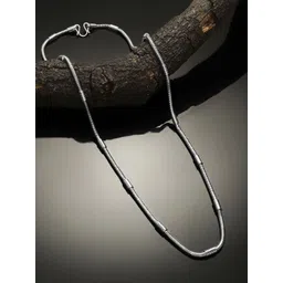 rubans voguish Roadster Men Silver Plated Textured Chain Necklace-picture-32