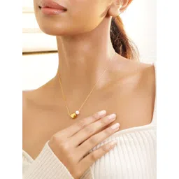 rubans voguish Rubans 18K Gold Plated Stainless Steel TarnishFree Waterproof Heart & Pearl Charm Necklace-picture-16