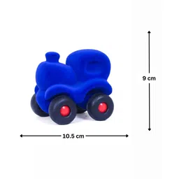 RUBBABU Natural Rubber Choo Choo TrainPull Along Toy- Blue image 2