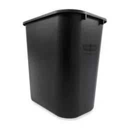 RUBBERMAID Rectangular Basket 26 Black Snap On Polythene Waste Bin, FG295600BLA-picture-48