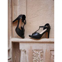 Rubeezz Women Block Peep Toes Heels With Buckles-picture-41