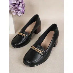 Rubeezz Women Round Toe Block Mules-picture-38