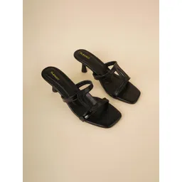 Rubeezz Women Square Toe Kitten Sandals-image-25