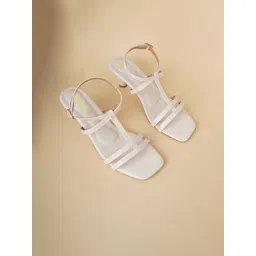 Rubeezz Women Square Toe Kitten Sandals-image-23
