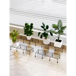 RUBOXA 4-Pcs Black Scartch Proof Planter Stands-image-1