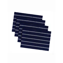 RUBOXA 4-Pcs Blue Striped Anti-Slip Rectangle Doormats-image-7