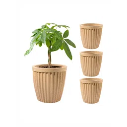 RUBOXA 4-Pcs Brown Textured UV-ProtectedPlanters-image-3