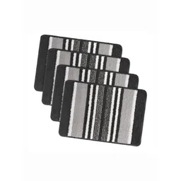RUBOXA 4-Pcs Grey & Black Striped Anti-Skid Rectangle Doormats-image-10