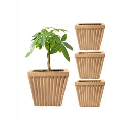 RUBOXA 4Pcs Brown Textured UV ProtectedBig Size Flower Pot-image-16