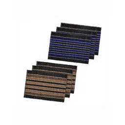 RUBOXA 6-Pcs Brown & Blue Striped Anti-Slip Rectangle Doormats-picture-41